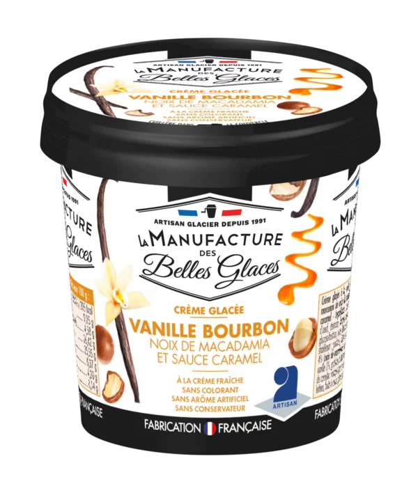 VANILLE BOURBON DE MADAGASCAR, NOIX DE MACADAMIA ET SAUCE CARAMEL
